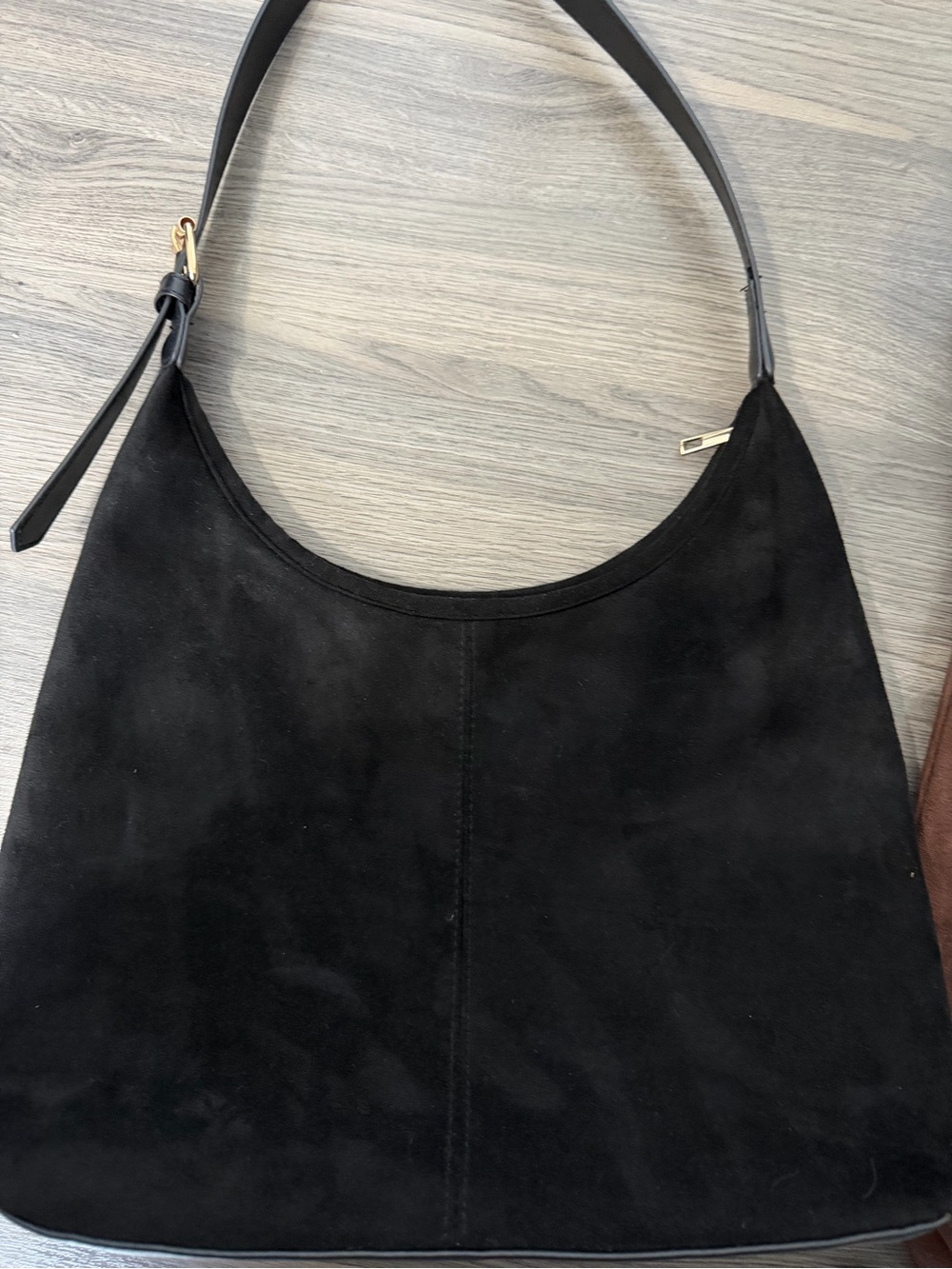 Bundle of 2 Faux Suede Classic Shoulder Bag Tote Bag with Adjustable Strap - Picture 2 of 6